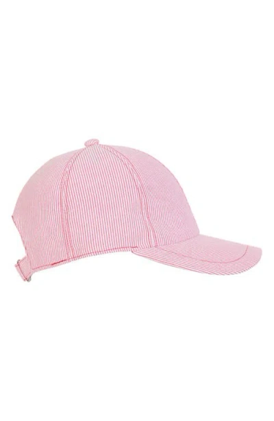 Bruno Magli Stripe Baseball Cap In Red