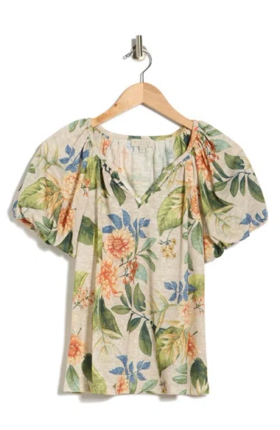 Chenault Split Neck Knit Top In Multi