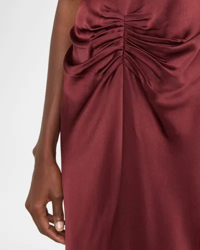 Victoria Beckham Womens Cinnabar Red Isabella Satin Gown In Burgundy
