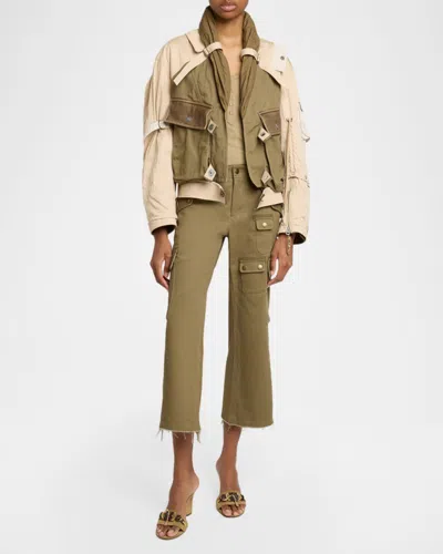 Isabel Marant Julissa Leather-trimmed Organic Cotton Jacket In Multi
