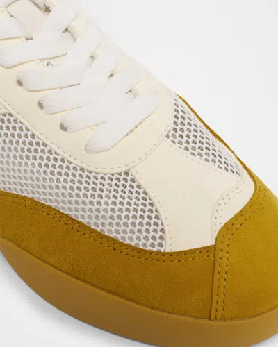 Chloé Kick Mixed Leather Retro Low-top Sneakers In Multi
