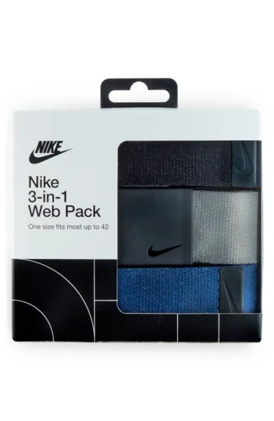 Nike Golf Assorted 3-pack Webbed Belts In Red