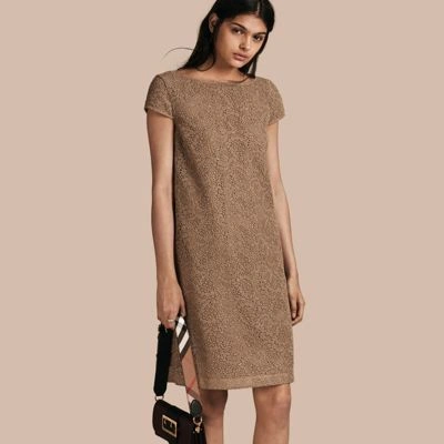 Burberry Online Exclusive Italian Lace Shift Dress In Nude