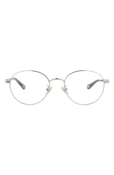 Chloé Round-frame Metal Optical Frames In Gray
