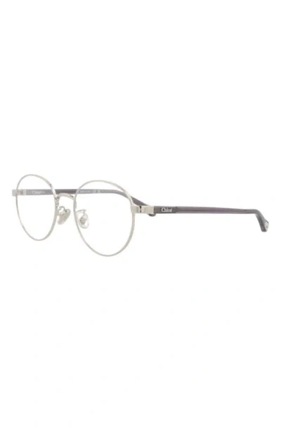 Chloé Round-frame Metal Optical Frames In Gray