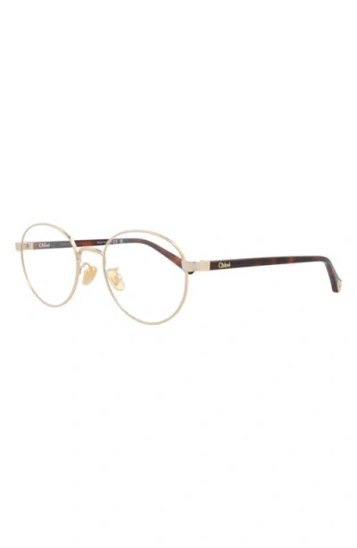 Chloé Round-frame Metal Optical Frames In Gold