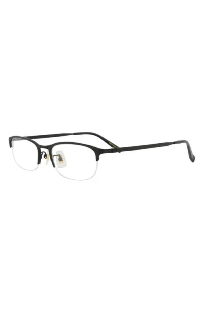 Dunhill 52mm Half Rim Rectangular Optical Glasses In Purple