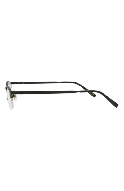 Dunhill 52mm Half Rim Rectangular Optical Glasses In Purple