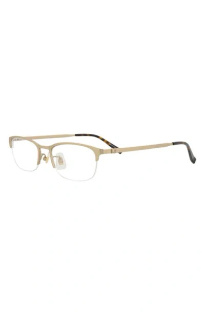 Dunhill 52mm Half Rim Rectangular Optical Glasses In Purple