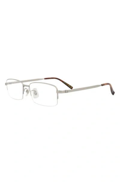 Dunhill 53mm Half Rim Rectangular Optical Glasses In Metallic