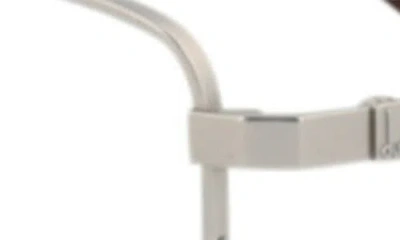 Dunhill 53mm Half Rim Rectangular Optical Glasses In Metallic