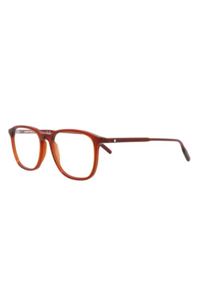 Montblanc 54mm Square Optical Glasses In Red