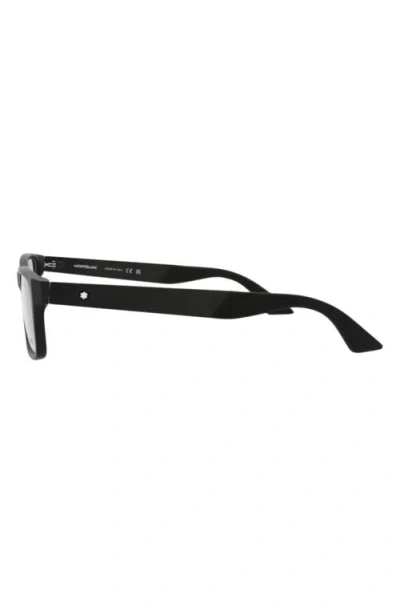 Montblanc 56mm Rectangular Optical Glasses In Black