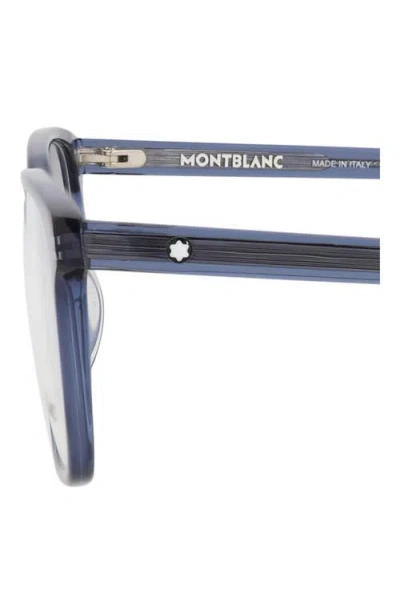 Montblanc 54mm Rectangular Optical Glasses In Blue