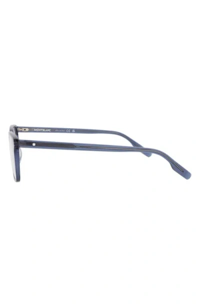 Montblanc 54mm Rectangular Optical Glasses In Blue