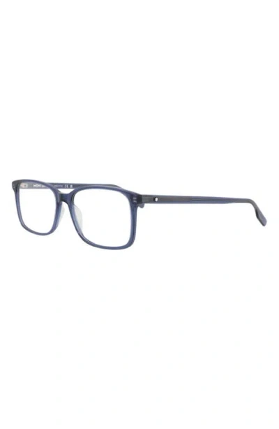 Montblanc 54mm Rectangular Optical Glasses In Pattern