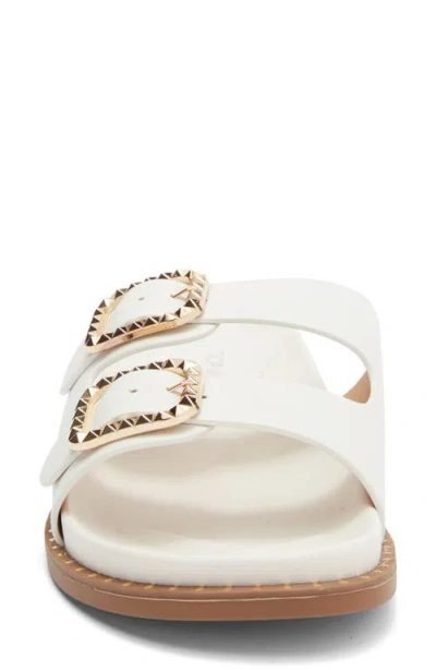 Top Moda Sailor Double Strap Slide Sandal In White