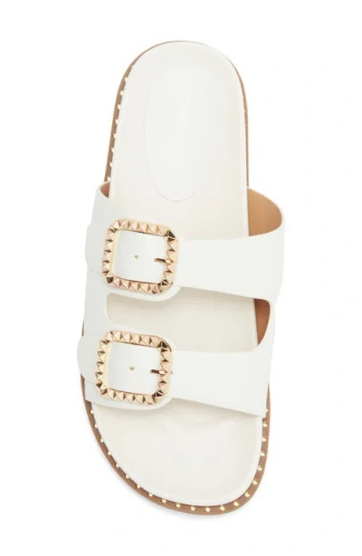 Top Moda Sailor Double Strap Slide Sandal In White