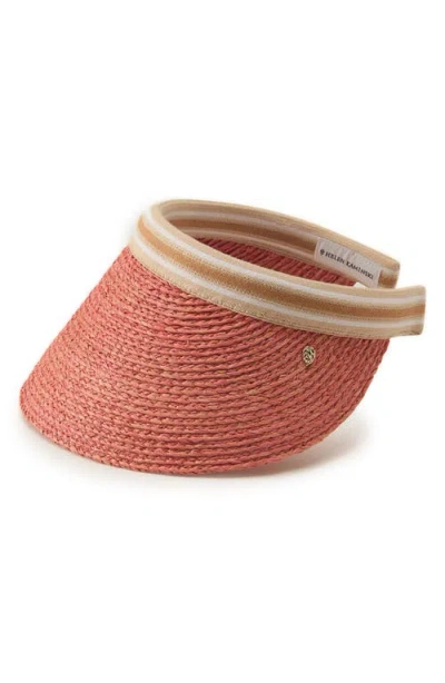 Helen Kaminski Bianca Raffia Visor In Pink