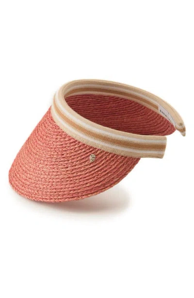 Helen Kaminski Bianca Raffia Visor In Pink