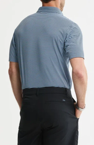 Jachs Performance Stripe Polo In Blue