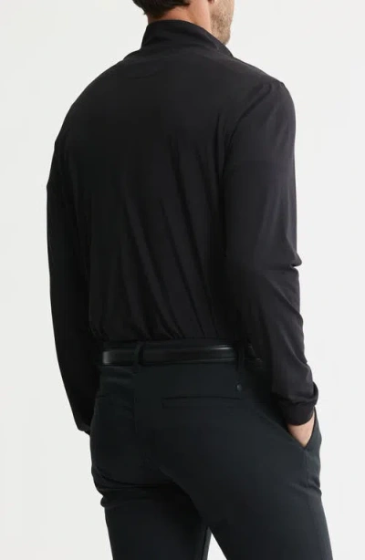 Jachs Performance Microstripe Quarter Zip Pullover In Black