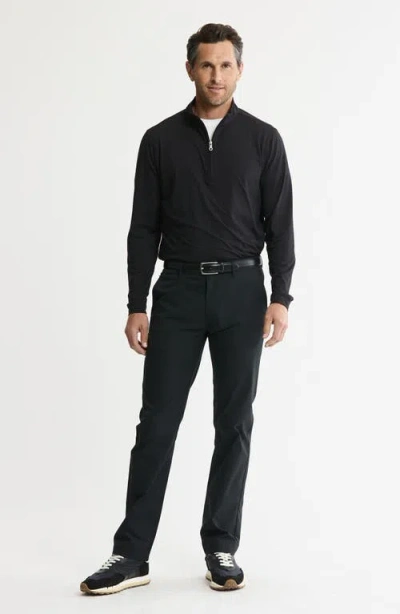 Jachs Performance Microstripe Quarter Zip Pullover In Black