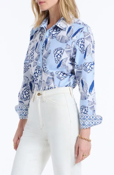 Robert Graham Carrie Long Sleeve Woven Shirt In Blue