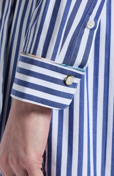 Robert Graham Leona Stripe Long Sleeve Midi Shirtdress In Multi