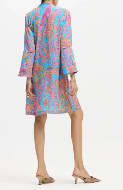 Robert Graham Brenna Tie Neck Long Sleeve Shift Dress In Multi