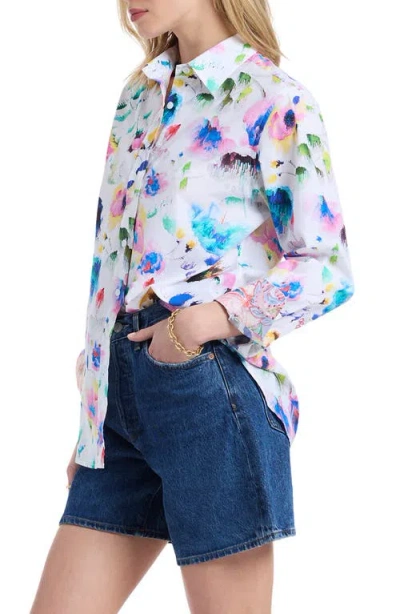 Robert Graham Carrie Long Sleeve Woven Shirt In Blue