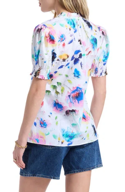 Robert Graham Mila Short Sleeve Woven Shirt In Neutral