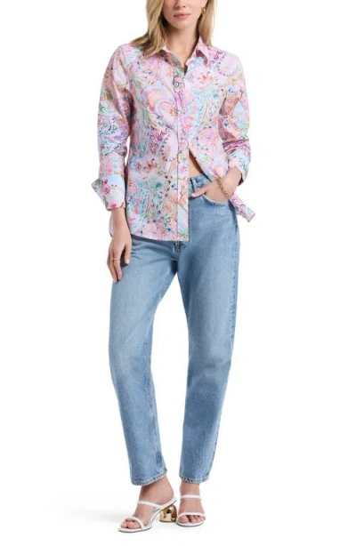 Robert Graham Priscilla Long Sleeve Woven Shirt In Pink
