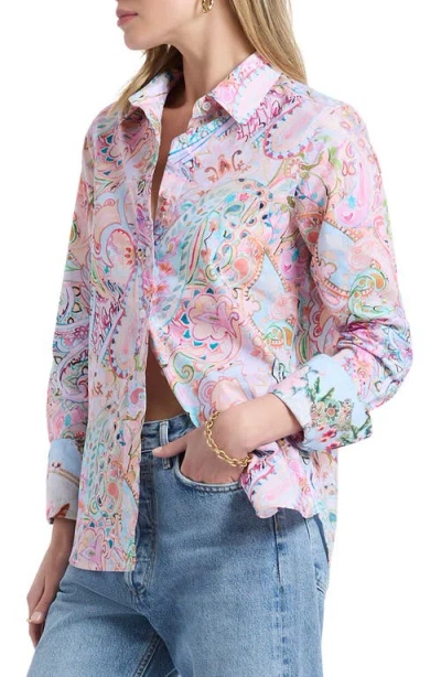 Robert Graham Priscilla Long Sleeve Woven Shirt In Pink