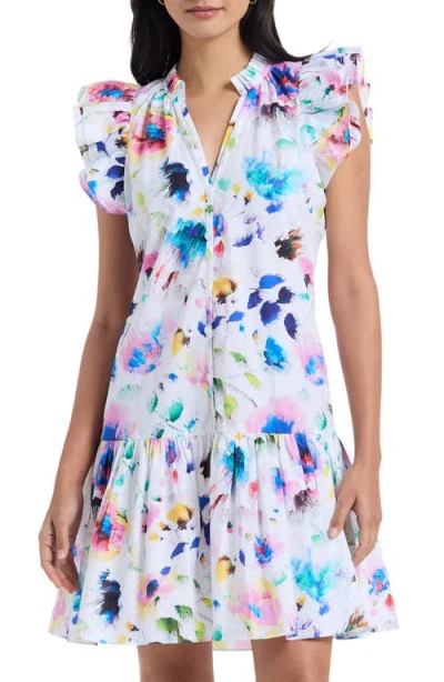 Robert Graham Savannah Watercolor Floral Cap Sleeve Shift Dress In Multi