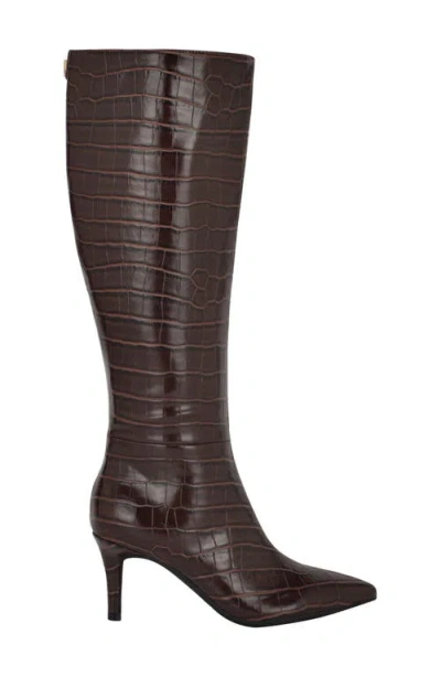 Guess Wayla Stiletto Knee High Boot In Brown