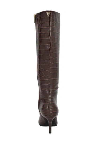 Guess Wayla Stiletto Knee High Boot In Brown