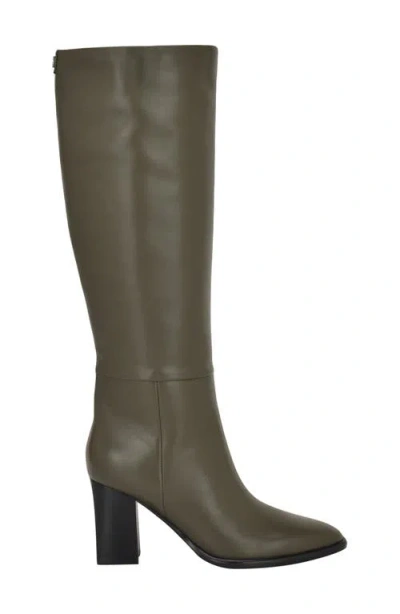 Guess Perinna Over The Knee Block Heel Boot In Green