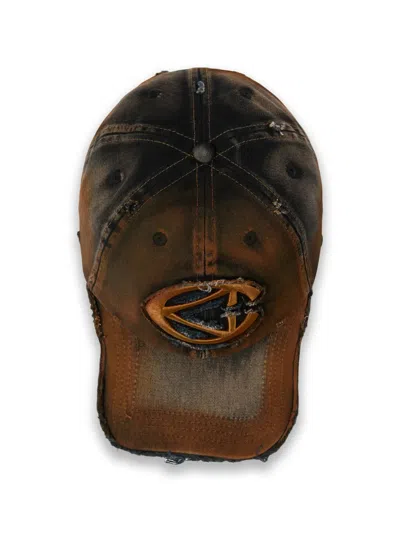 Camperlab Distressed Logo Cap In Brown