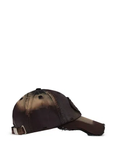 Camperlab Distressed Patch Cap In Brown
