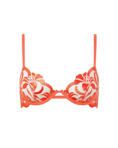 Bluebella - Us Bluebella Leonora Floral Embroidered Bra Coral In Orange