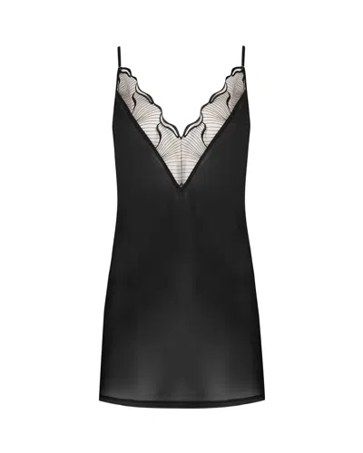 Bluebella - Us Marabel Chiffon Sheer Chemise Black