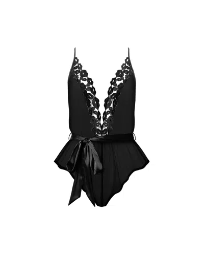 Bluebella - Us Marian Chiffon Embroidered Teddy Black