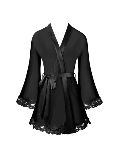 Bluebella - Us Marian Chiffon Embroidered Kimono Black
