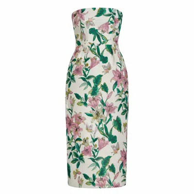 Mac Duggal 56097 Fitted Midi Floral Tea Length Cocktail Dress In Multi