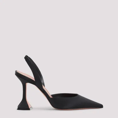 Amina Muaddi Holli 95 Sling Pointed-toe High-heeled Sandals In Black