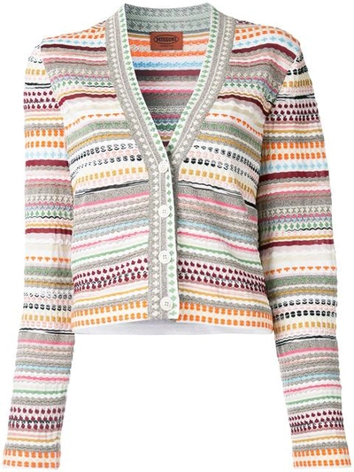Missoni V-neck Striped Cardigan In Multicolored