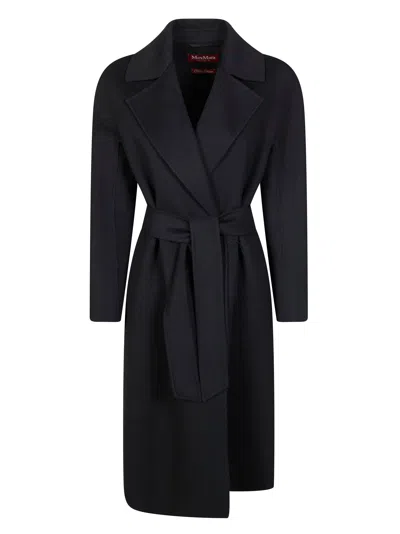 Max Mara Long Sleeve Coat In Black