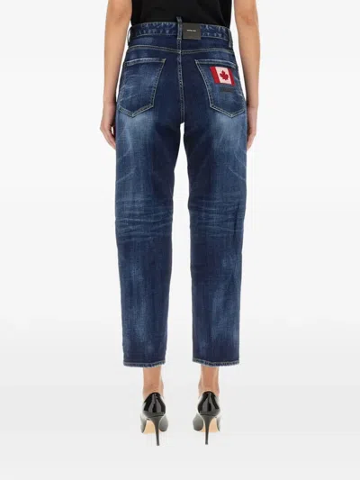 Dsquared2 Dsquared Cropped Button Closure Jeans In Blue