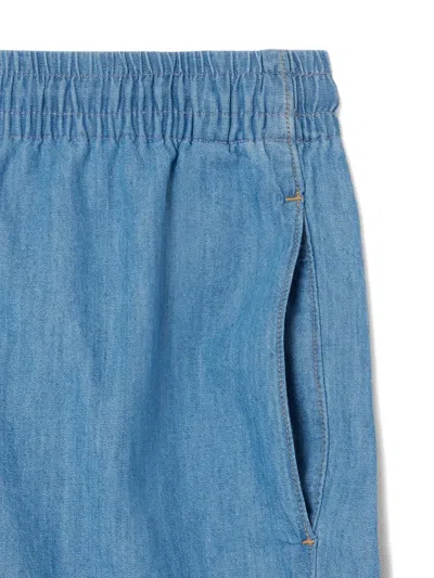 Lacoste Drawstring Elasticated-waistband Shorts In Blue